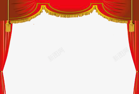 幕布png免抠素材_新图网 https://ixintu.com 喜庆 新年装饰 红黄 舞台幕布 节日装饰 长幕布
