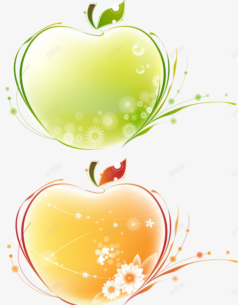 手绘线条苹果png免抠素材_新图网 https://ixintu.com 卡通 手绘 水果 线条 苹果