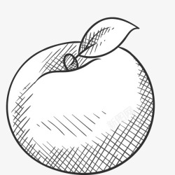 卡通手绘线描苹果素材