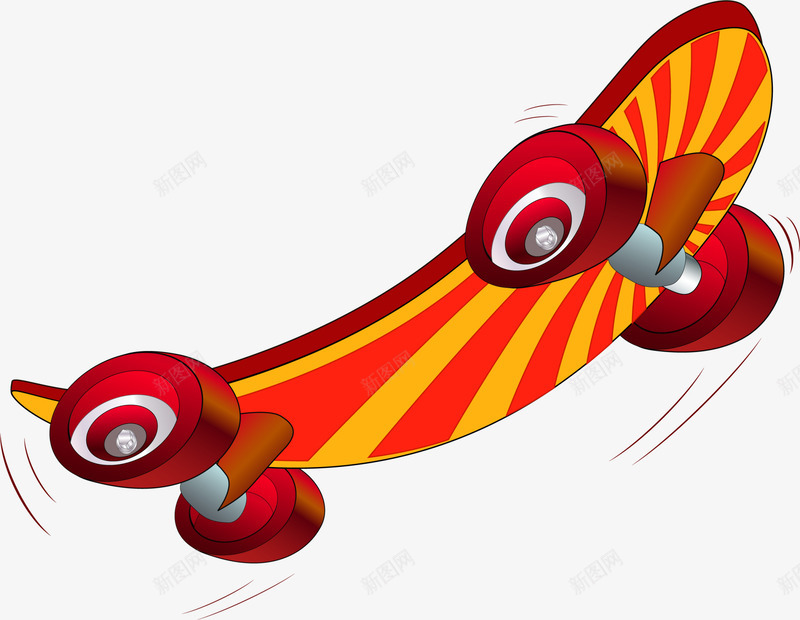 橙色卡通滑板png免抠素材_新图网 https://ixintu.com 卡通玩具 橙色滑板 童趣滑板 线条滑板 装饰图案 运动健身