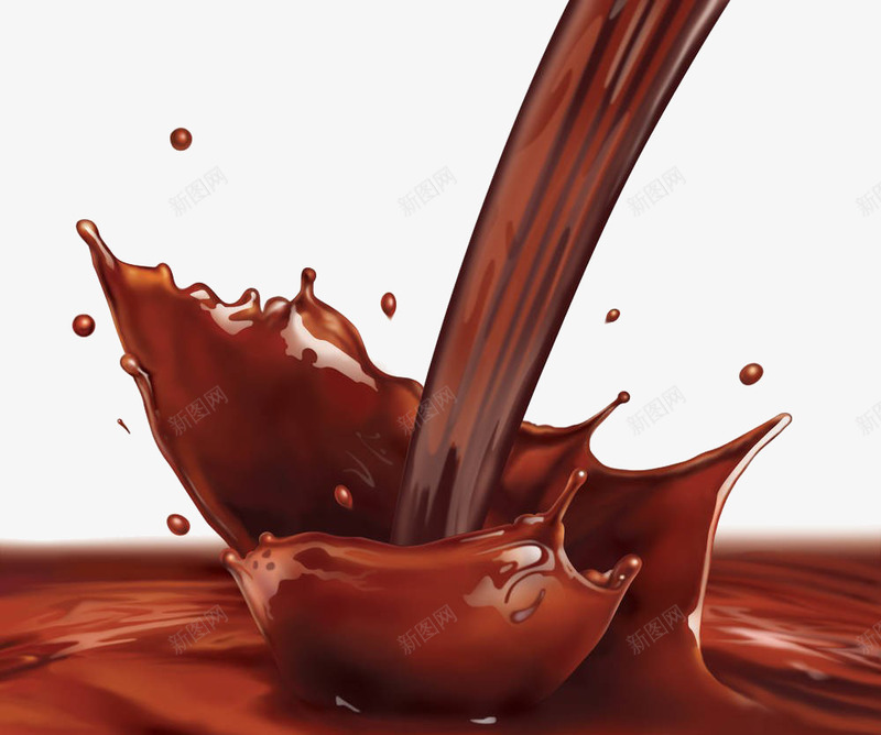 巧克力浆png免抠素材_新图网 https://ixintu.com 喷溅 巧克力 液体 溅起