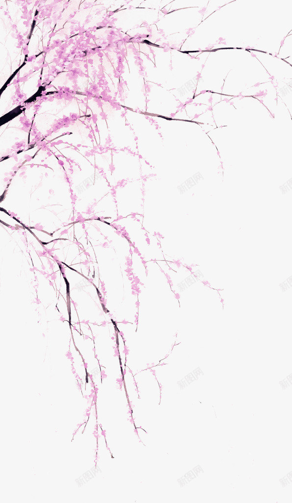 粉色桃花树枝装饰图案png免抠素材_新图网 https://ixintu.com 免抠PNG 树枝 桃花 粉色 装饰图案