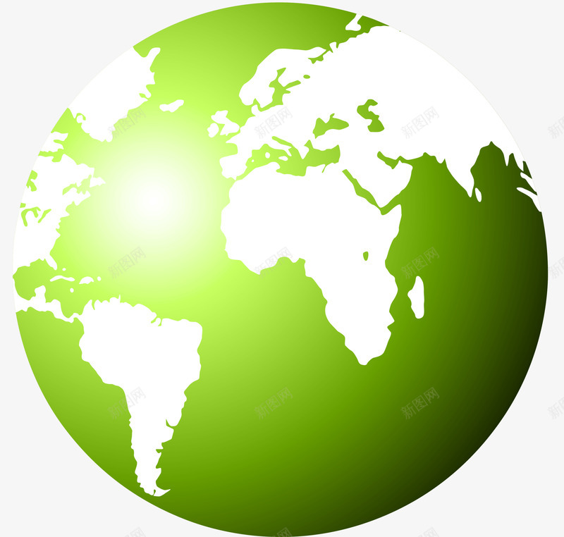 世界环境日绿色地球png免抠素材_新图网 https://ixintu.com 世界环境日 保护地球 爱护地球 爱护环境 白色光晕 绿色地球