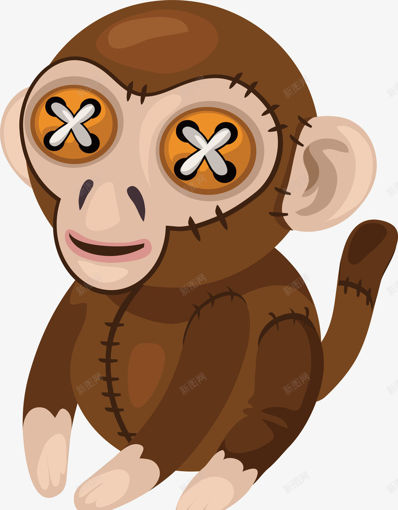 毛绒玩具猴子矢量图ai免抠素材_新图网 https://ixintu.com 动物 动物图案 动物头像 动物插画 卡通动物 可爱卡通动物 小动物 毛绒玩具 猴子 矢量图