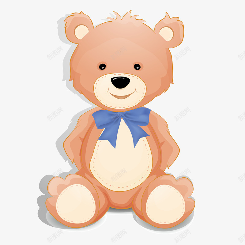 小熊玩具png免抠素材_新图网 https://ixintu.com 可爱小熊 微笑 棕色小熊 毛绒玩具 领结