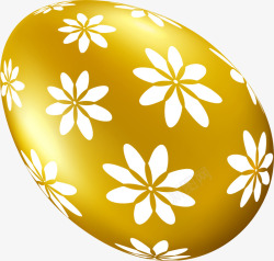 金色复活节复活节金色花朵彩蛋高清图片