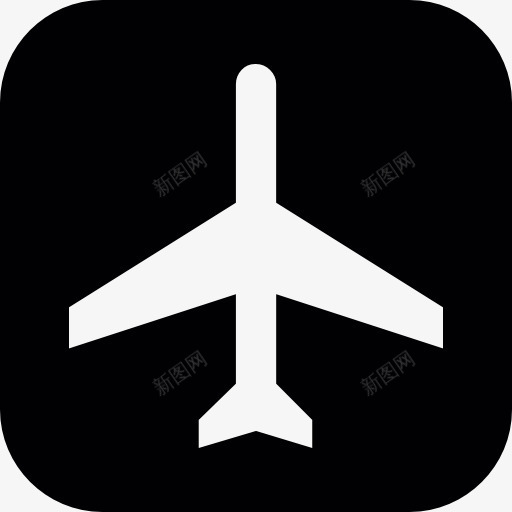 飞机的轮廓在广场背景图标png_新图网 https://ixintu.com 商务飞机 运输 飞机
