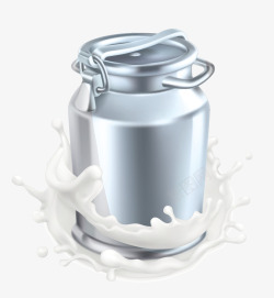 卡通农场牛奶桶素材