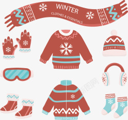 红棕色冬季运动衣物素材