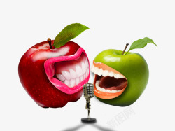 唱歌的苹果素材