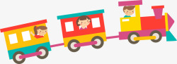 儿童坐儿童节坐小火车的小朋友高清图片