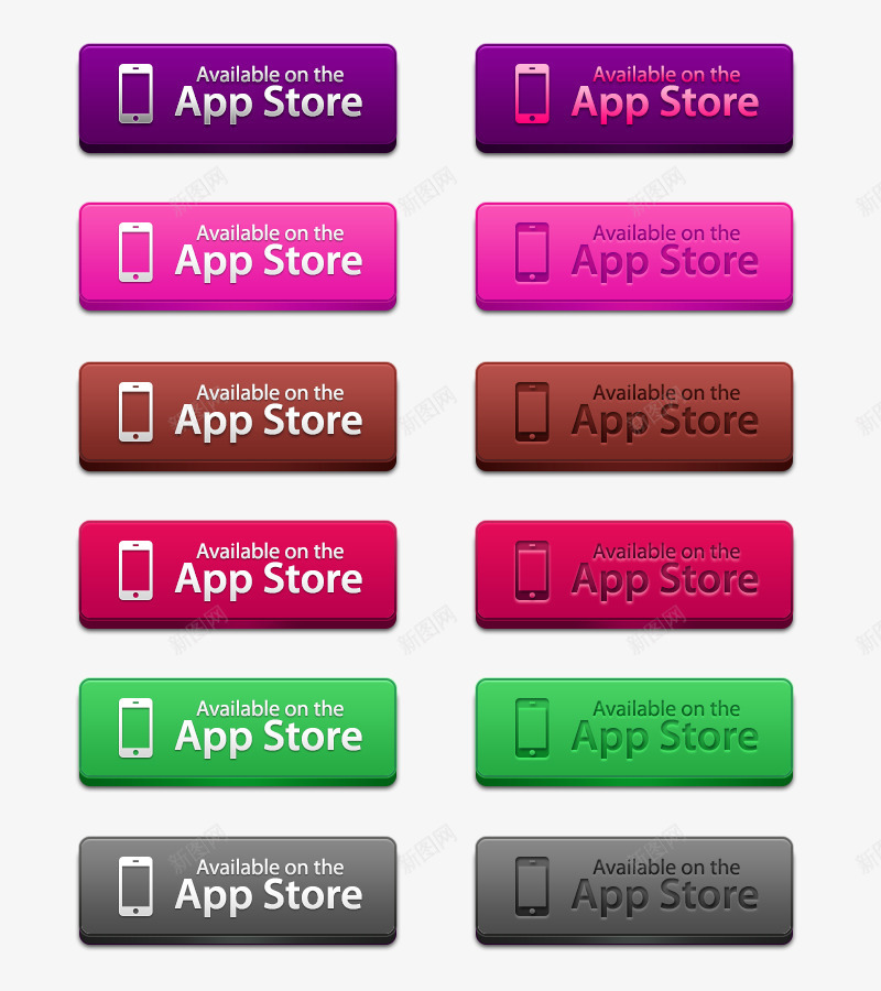 AppStore按钮PSDpsd免抠素材_新图网 https://ixintu.com AppStore 下载按钮 按钮素材 苹果商店