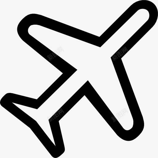 飞机旋转斜运输概述符号图标png_新图网 https://ixintu.com 交通 大杯线 对角 旋转 概述 空气 轮廓 飞机
