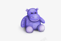 紫色玩具河马素材