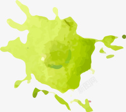 绿色水彩喷绘图素材