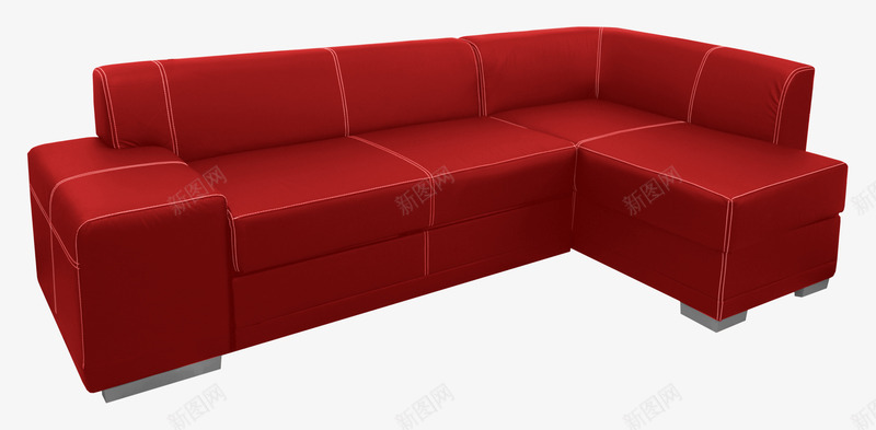 组合沙发模型png免抠素材_新图网 https://ixintu.com 家具 模型 沙发 红色