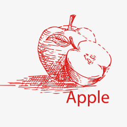 素描水果苹果素材