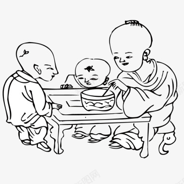 中国风古代插画图标图标