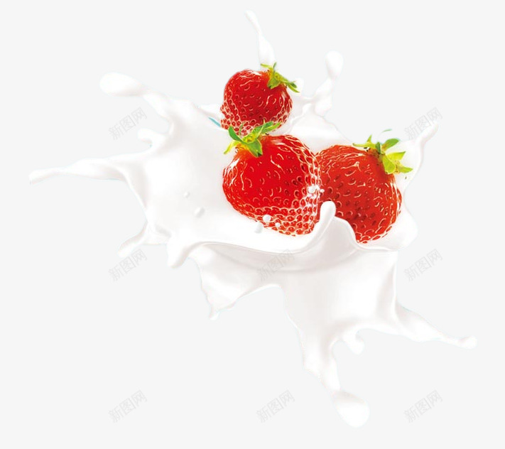 动感草莓牛奶png免抠素材_新图网 https://ixintu.com 动感草莓牛奶 喷溅 果汁 水果 饮料