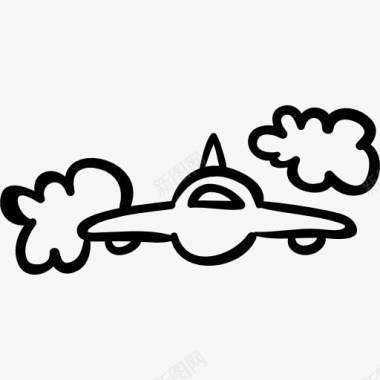 飞碟或飞机正面的轮廓之间的云图标图标