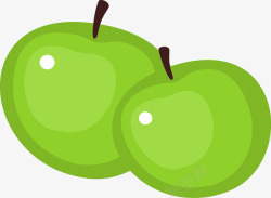 瓜果苹果两颗青苹果高清图片