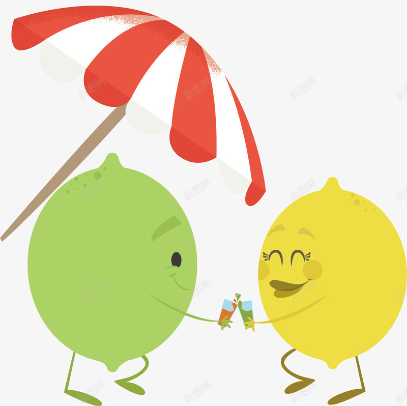 避暑的水果png免抠素材_新图网 https://ixintu.com 可爱卡通 夏季 太阳伞 想象 水果 遮阳 避暑
