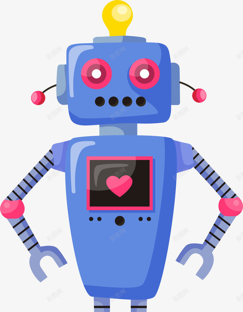儿童节玩具机器人png免抠素材_新图网 https://ixintu.com 儿童节 帅气机器人 爱心 玩具机器人 童趣 蓝色机器人