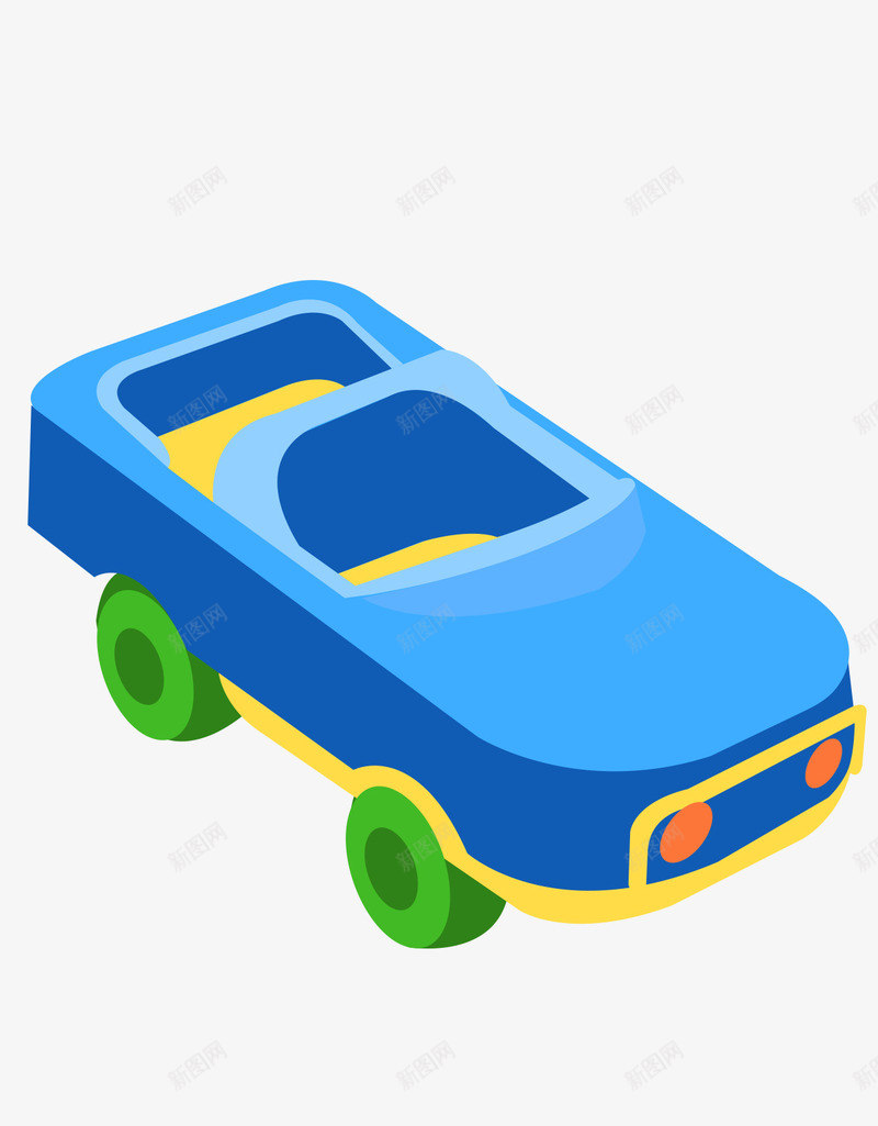 蓝色小汽车玩具png免抠素材_新图网 https://ixintu.com EPS素材下载 儿童玩具 卡通 可爱卡通玩具矢量素材 玩具 玩具车