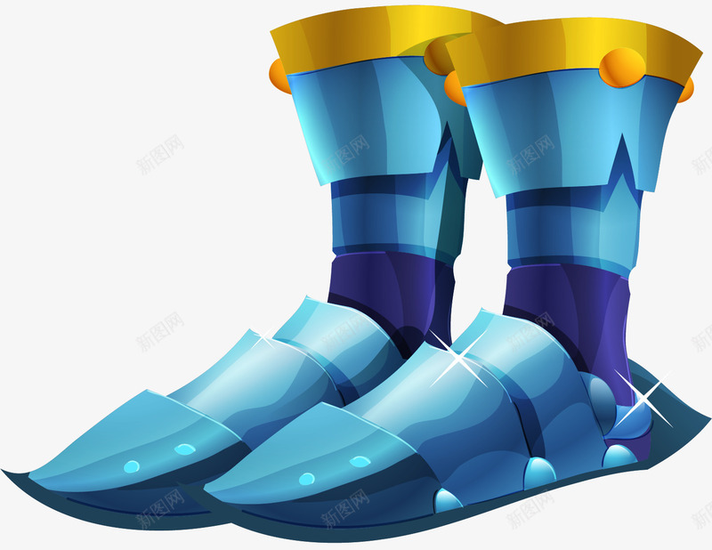 游戏蓝色战靴png免抠素材_新图网 https://ixintu.com 一双战靴 平面 彩绘 游戏战靴 玩具 蓝色战靴