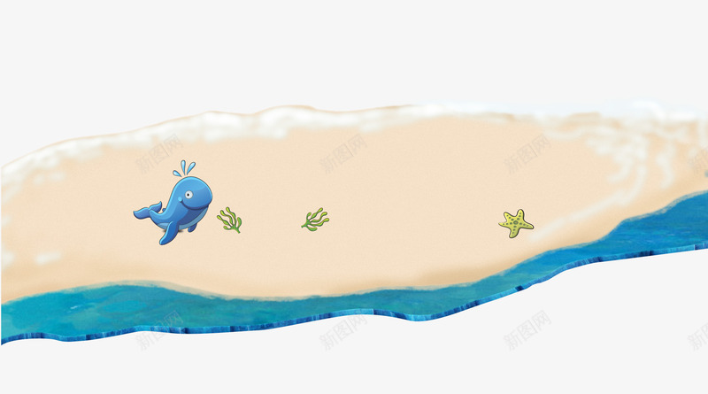 手绘沙滩png免抠素材_新图网 https://ixintu.com 冬季 冰块 卡通 手绘 母婴 童年 童装 童趣 蓝色