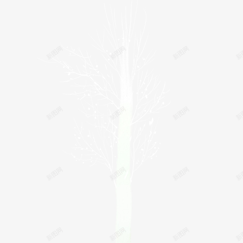 冬季白色树木元素png免抠素材_新图网 https://ixintu.com 下雪树木 冬季 树木 白色树木