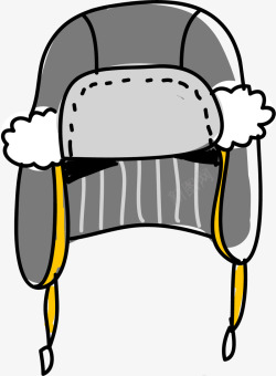 冬季滑雪帽子卡通风格矢量图素材