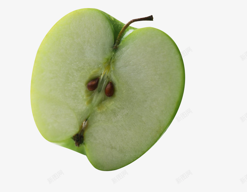 切半青苹果png免抠素材_新图网 https://ixintu.com 半个青苹果 水果 绿色