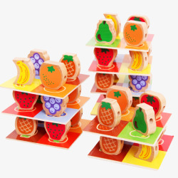 宝宝木制打地鼠玩具儿童木制层层叠玩具高清图片