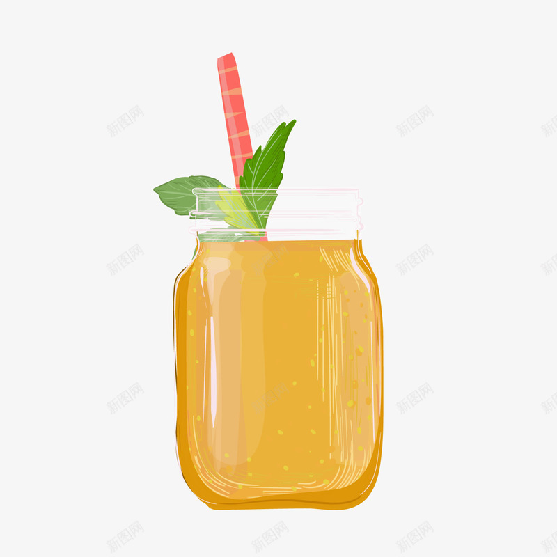 夏季橙汁饮料png免抠素材_新图网 https://ixintu.com 卡通橙汁 夏季饮料 玻璃杯 背景装饰 饮品 饮料