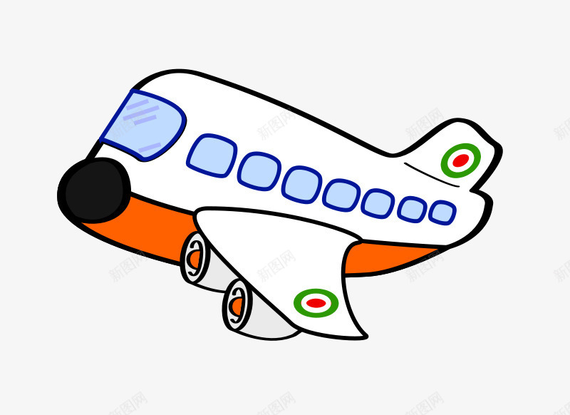 卡通画飞机png免抠素材_新图网 https://ixintu.com 卡通的 小飞机 简单的 飞机