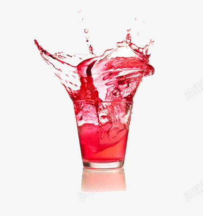 喷溅的红色果汁png免抠素材_新图网 https://ixintu.com 液体 玻璃杯 饮料