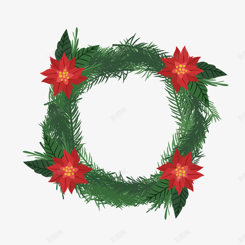 绿色植物花圈圣诞元素png免抠素材_新图网 https://ixintu.com 图案 圆圈 植物 环境 纹理 组合 绿色 自然 装饰