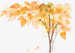 卡通手绘秋天树叶素材