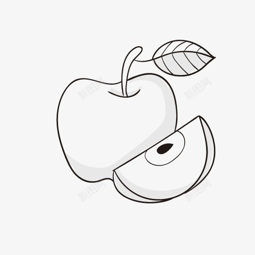 简笔画苹果线条苹果png免抠素材_新图网 https://ixintu.com 水果 简笔画 简笔画苹果线条苹果 线条 苹果
