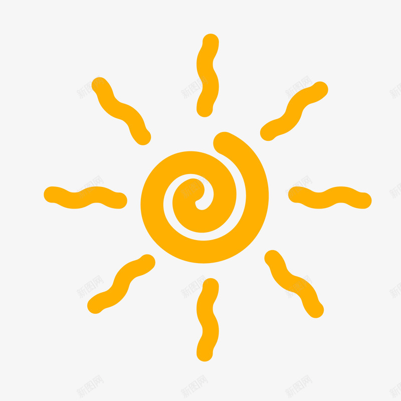 创意黄色夏季太阳png免抠素材_新图网 https://ixintu.com 卡通太阳 夏季太阳 背景装饰 黄色太阳