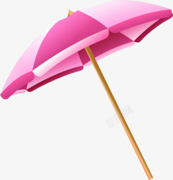 夏季粉色沙滩大伞素材