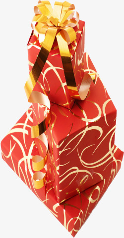 红黄丝带中秋节红礼盒黄丝带高清图片