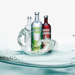 洋酒酒水饮料广告素材瑞典伏特加酒苹果梨味高清图片