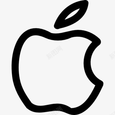苹果品牌的手绘LOGO的轮廓图标图标