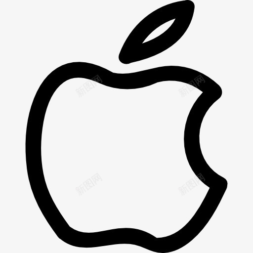 苹果品牌的手绘LOGO的轮廓图标png_新图网 https://ixintu.com 勾勒出轮廓 品牌 标志 标识 水果 符号 苹果
