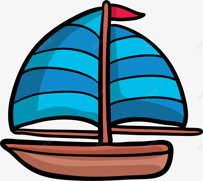 儿童玩具卡通小船png免抠素材_新图网 https://ixintu.com 一条船 儿童玩具 卡通小船 玩具小船 童趣 蓝色帆船