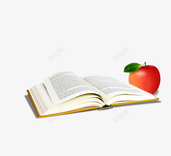 书和苹果psd免抠素材_新图网 https://ixintu.com 书 实物 组合 苹果