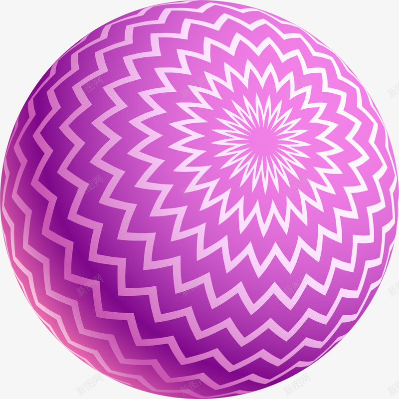 玩具紫色圆球png免抠素材_新图网 https://ixintu.com 儿童玩具 扩散波纹 玩具圆球 白色波纹 童趣 紫色圆球