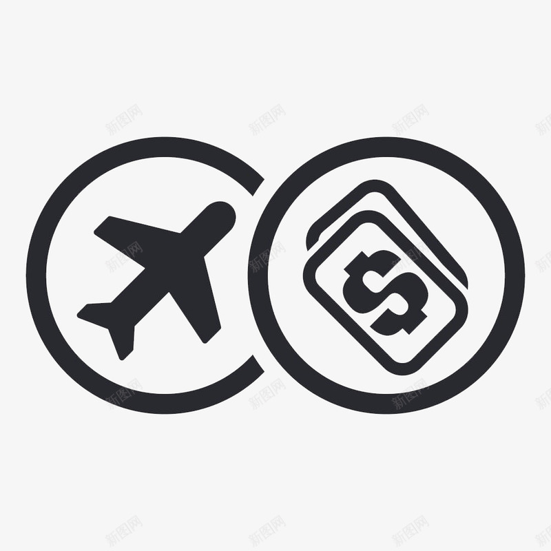 手绘扁平机票标志图标png_新图网 https://ixintu.com 出票 图标 扁平 手绘 标志 飞机